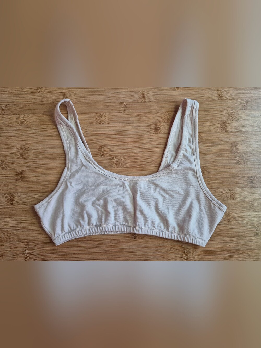 NWOT MATE The Label - Everyday Lounge Scoop Neck Organic Cotton Bralette - Cream